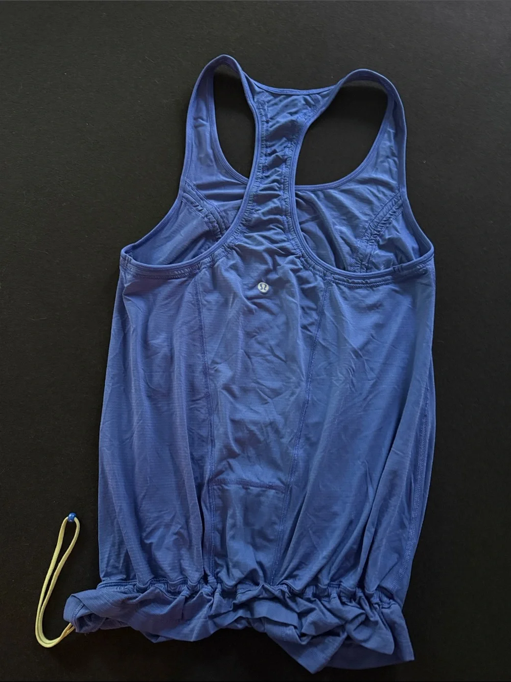 lululemon athletica Blue Racerback Tank Top cinched bottom